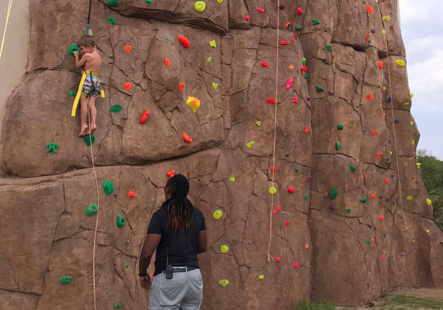 The climbing wall at the Kingdom Resort