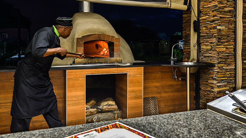 The on-site café, Acacia Terrace Pizza Oven